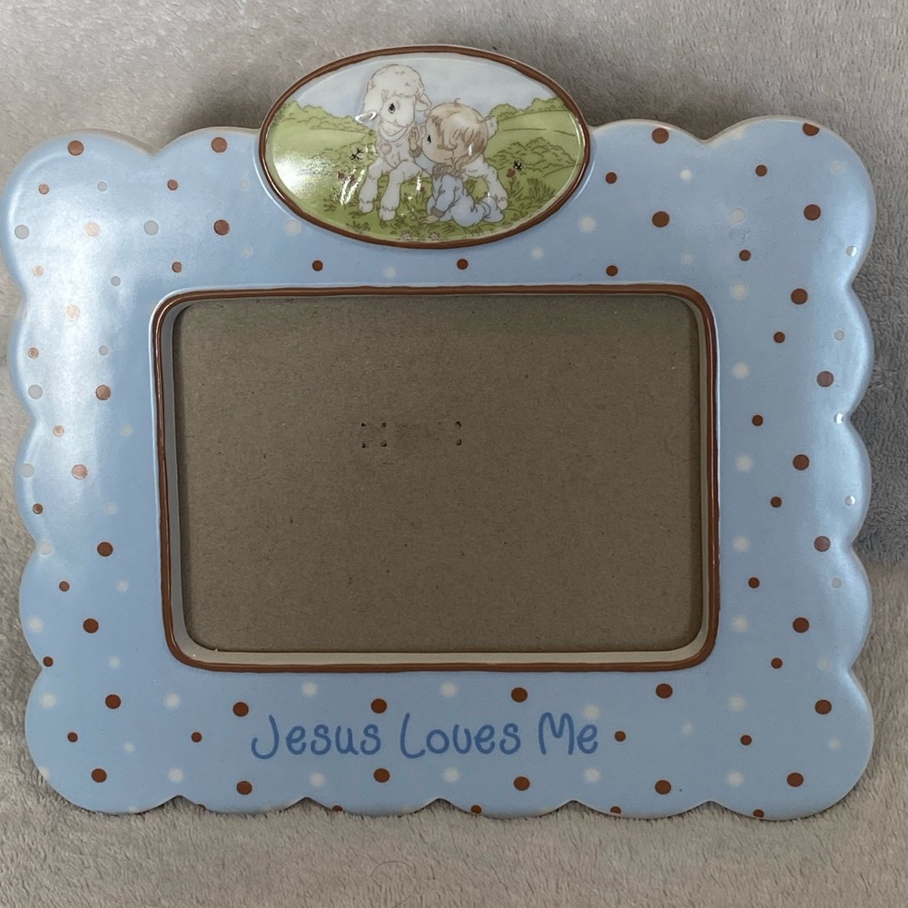 Precious Moment Jesus Loves Me Blue Photo Frame  Boy 3 1/2 Inch x 5 Inch 102402